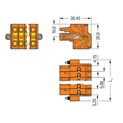 FEDERL.CCS 5,08MM M.KN.U.SF 3-P.ORAN (231-2303/107-000)