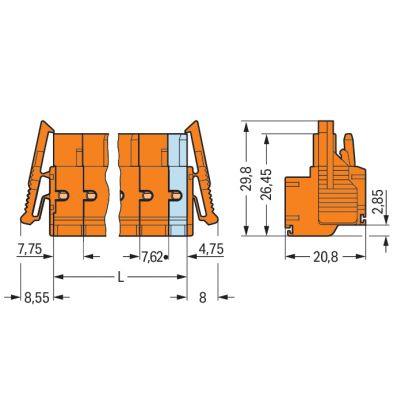 2-przewodowe gniazdo (231-2702/037-000)