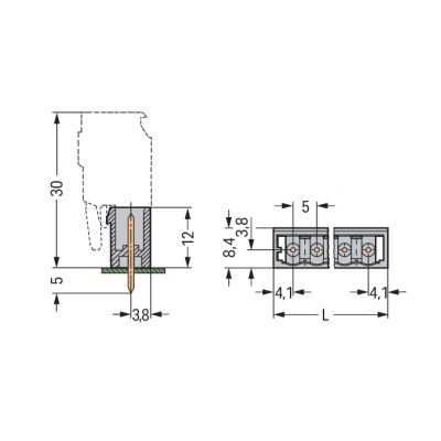 Wtyk MCS-MIDI Classic 14-biegunowy szary raster 5mm 231-144/001-000 /50szt./ WAGO (231-144/001-000)