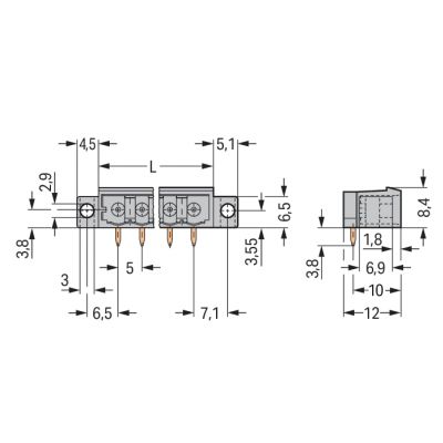 Wtyk MCS-MIDI Classic 14-biegunowy szary raster 5mm 231-444/040-000 /50szt./ WAGO (231-444/040-000)