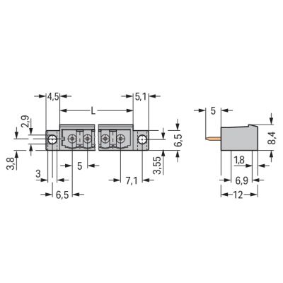 Wtyk MCS-MIDI Classic 14-biegunowy szary raster 5mm 231-144/040-000 /50szt./ WAGO (231-144/040-000)