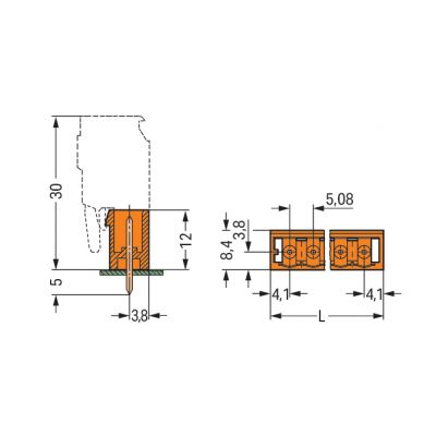 Wtyk MCS-MIDI Classic 2-biegunowy pomarańczowy raster 5,08mm 231-362/001-000 /200szt./ WAGO (231-362/001-000)