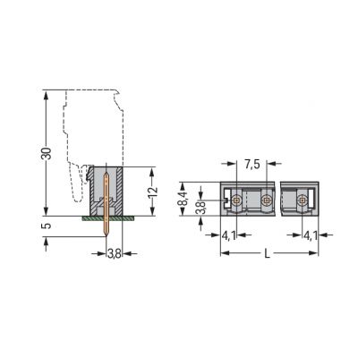 Wtyk MCS-MIDI Classic 8-biegunowy szary raster 7,5mm 231-268/001-000 /50szt./ WAGO (231-268/001-000)