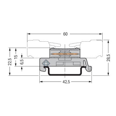 Wtyk MCS-MIDI Classic dwustronny 2-biegunowy szary raster 5mm 232-502/007-000 /100szt./ WAGO (232-502/007-000)