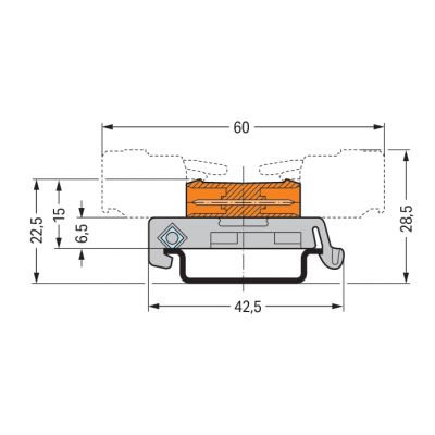 Wtyk MCS-MIDI Classic dwustronny 2-biegunowy pomarańczowy raster 7,62mm 232-582/007-000 /50szt./ WAGO (232-582/007-000)