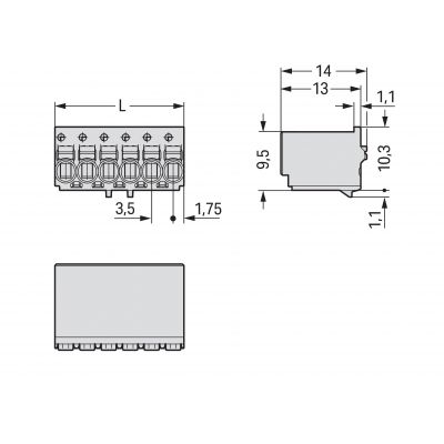 Gniazdo picoMAX raster 3,5mm 3-biegunowe 2091-1123 /200szt./ WAGO (2091-1123)