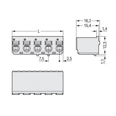 Gniazdo picoMAX raster 7,5mm 3-biegunowe 2092-3123 /100szt./ WAGO (2092-3123)