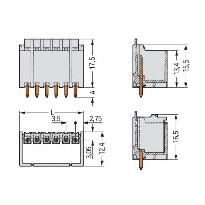 Wtyk picoMAX raster 3,5mm 8-biegunoweunowy z prostymi pinami lutowniczymi 2091-1408 /100szt./ WAGO (2091-1408)