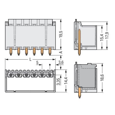 Wtyk picoMAX raster 5mm 2-biegunoweunowy z prostymi pinami lutowniczymi 2092-1402 /200szt./ WAGO (2092-1402)