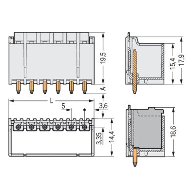 Wtyk picoMAX raster 5mm 10-biegunoweunowy z prostymi pinami lutowniczymi 2092-1410 /100szt./ WAGO (2092-1410)