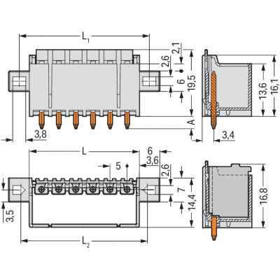 Wtyk picoMAX raster 5mm 2-biegunoweunowy z prostymi pinami i uchwytami 2092-1402/005-000 /200szt./ WAGO (2092-1402/005-000)