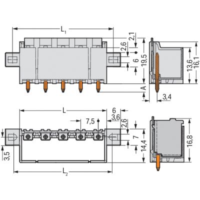 Wtyk picoMAX raster 7,5mm 4-biegunowy z prostymi pinami i uchwytami 2092-3404/005-000 /100szt./ WAGO (2092-3404/005-000)