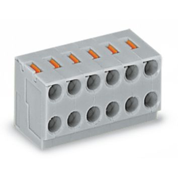 Blok nasadzany do płytek drukowanych 2-biegunowa szary raster 3,5mm 252-102 /100szt./ WAGO (252-102)