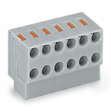 Blok nasadzany do płytek drukowanych 2-biegunowa szary raster 3,5mm 252-152 /100szt./ WAGO (252-152)