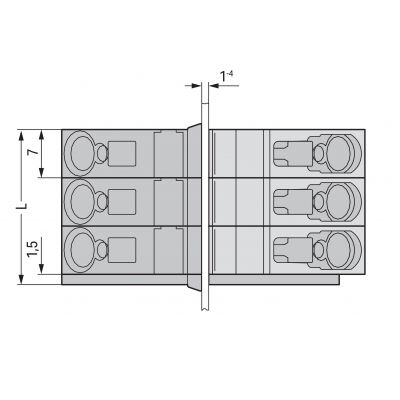 Listwa zaciskowa 4-torowa 4mm2 szara 826-164 /50szt./ WAGO (826-164)