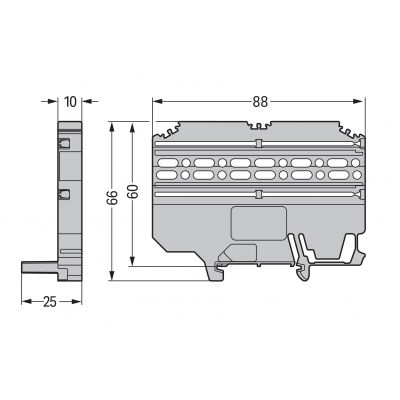 Adapter montażowy do gniazd pinowych i wtyków sprężynowych 209-148 /25szt./ WAGO (209-148)