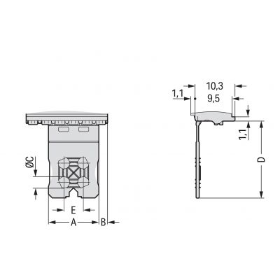 Płytka picoMAX uchwytowa rster 3,5mm 3-4 biegunowa 2091-1601 /25szt./ WAGO (2091-1601)