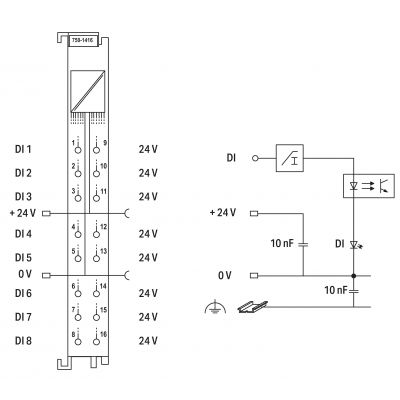 Moduł 8DI 24V DC 0,2ms 750-1416 WAGO (750-1416)