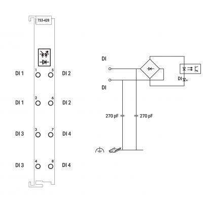 moduł 4DI 42V AC/DC (753-428)