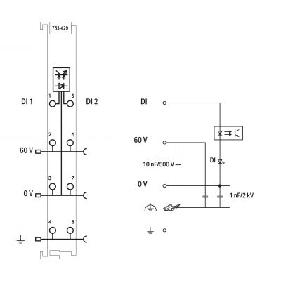 Moduł 2DI 60V DC 3,0 ms 753-429 WAGO (753-429)