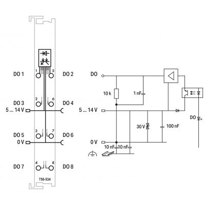 moduł 8DO 12V DC 1A (750-534)