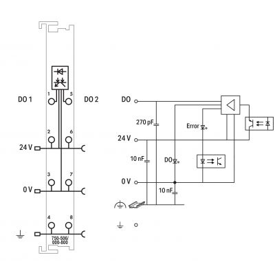 Moduł 2DO 0,5A 24V DC 750-506/000-800 WAGO (750-506/000-800)