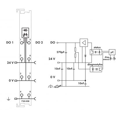 moduł 2DO 24V DC 2A (750-508)