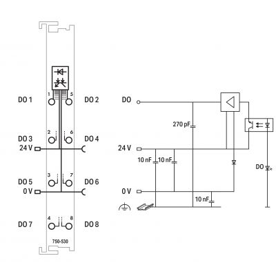 Moduł 8DO 24V DC 0,5A 750-530 WAGO (750-530)