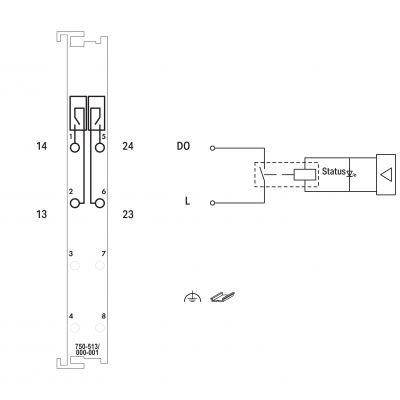 Moduł 2DO 250V AC 2,0A przekaźnikowy 2z bezpotencjałowe 750-513/000-001 WAGO (750-513/000-001)