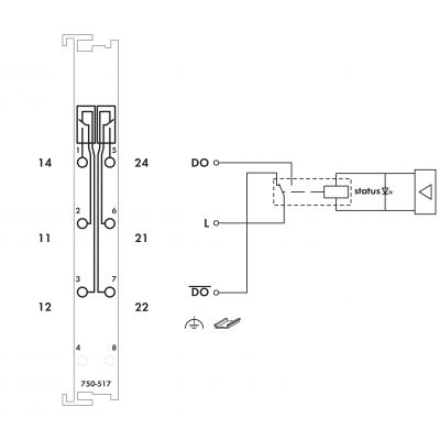 Moduł 2DO 230V AC 1,0 A przekaznikowy 2p 750-517 WAGO (750-517)