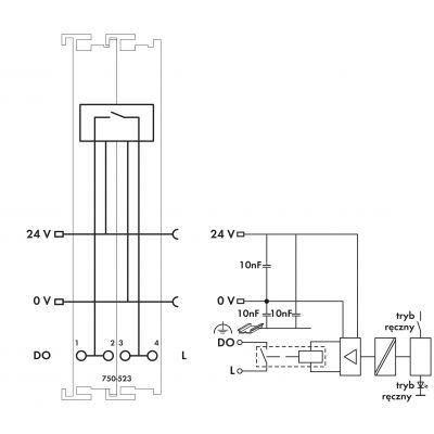 Moduł przekaźnikowy 1z 1DO 230V AC 16A 750-523 WAGO (750-523)