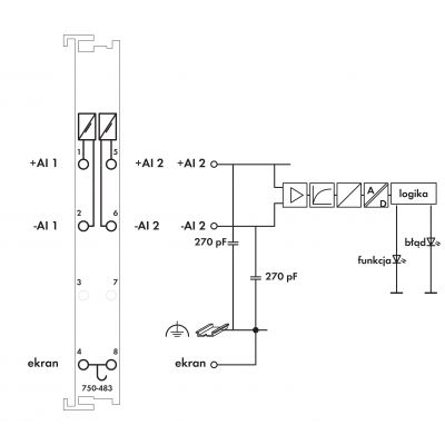 Moduł 2AI 0-30V DC wejścia różnicowe 750-483 WAGO (750-483)
