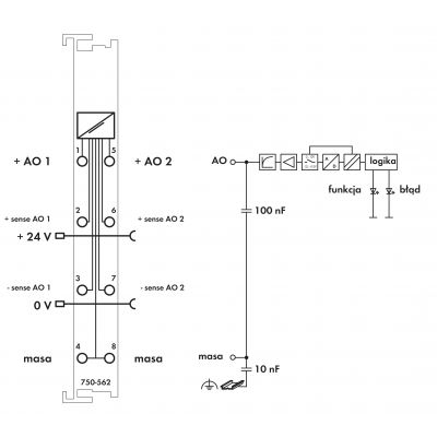 Moduł 2AO 0/+-10V DC 16bit 750-562 WAGO (750-562)