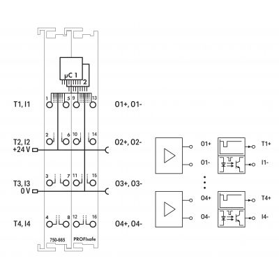 Moduł 4FDO 0,5A/4FDI 24VDC PROFIsafe 750-665/000-001 WAGO (750-665/000-001)