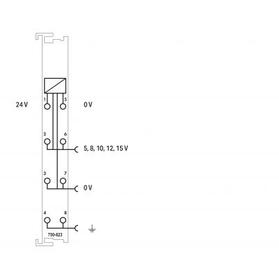 Moduł zasilający 24V / 5V-15V DC 750-623 WAGO (750-623)