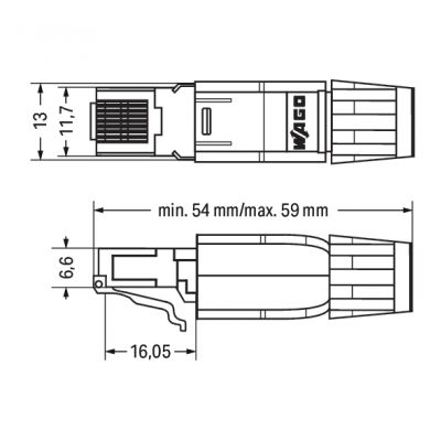 Wtyczka sieci obiektowej ETHERNET RJ45 U/UTP kat.5e IP20 750-975 WAGO (750-975)