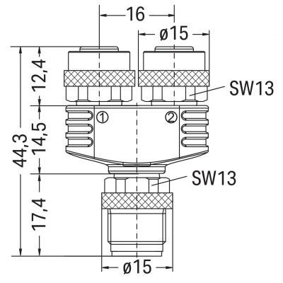 Rozgałęźnik M12/M12 756-9301/050-000 WAGO (756-9301/050-000)