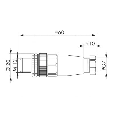 Wtyczka prosta M12 4-biegunowa 756-9201/040-000 /5szt./ WAGO (756-9201/040-000)