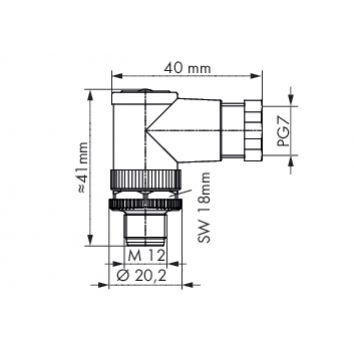 Wtyczka kątowa M12 756-9205/040-000 /5szt./ WAGO (756-9205/040-000)