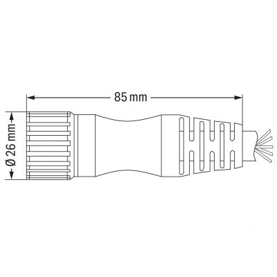 Przewód łączący Gniazdo proste M23 / wolny koniec 15m 756-3203/190-150 WAGO (756-3203/190-150)