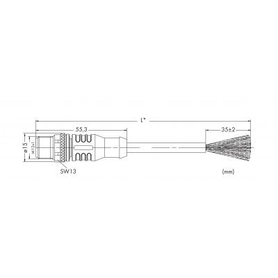 Przewód PROFIBUS wtyczka prosta M12 / wolny koniec 5m 756-1103/060-050 WAGO (756-1103/060-050)