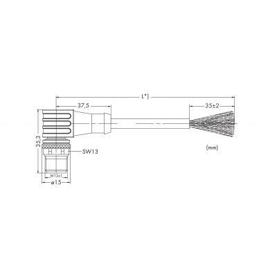 Przewód SERCOS 2m M12 wtyczka kątowa 756-1602/060-020 WAGO (756-1602/060-020)