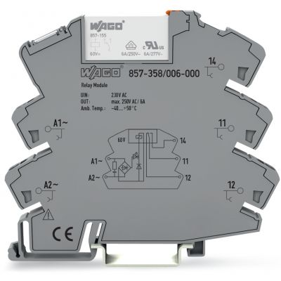 moduł przekaźnikowy 6 mm/230 V AC 1p RC (857-358/006-000)