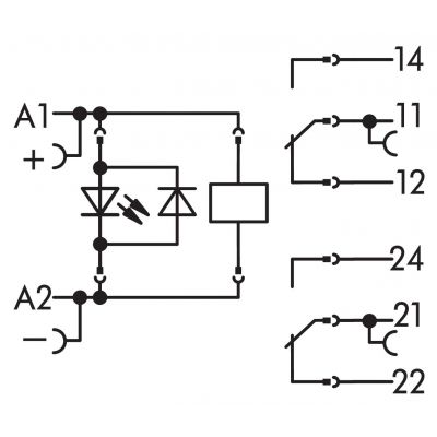 Przekaźnik interfejsowy 2P 16A 24V DC RT-2 AgNi 788-312 WAGO (788-312)