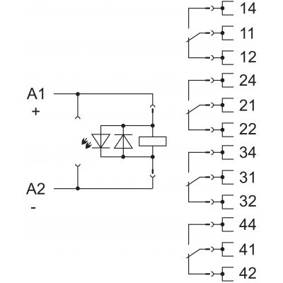 podstawka z wtykanym przekaźnikiem przemysłowym 24 V DC 4p (858-303)
