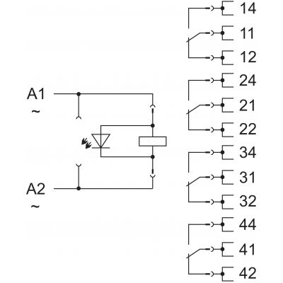 Podstawka z wtykanym przekaźnikiem przemysłowym 120V AC 4p 858-507 /5szt./ WAGO (858-507)