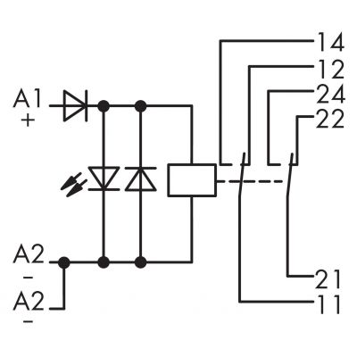 Przekaźnik instalacyjny 8A 2P 24V DC AgNi 789-312 WAGO (789-312)