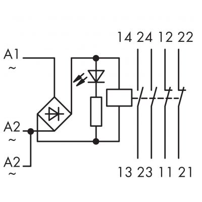 przekaźnik modułowy 24V AC/DC 2z2r (789-536)