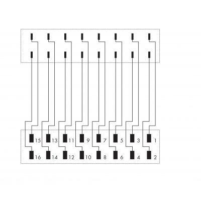 Adapter ze złączem 8-torowy 16-biegunowy do przetworników analogowych 857-980 WAGO (857-980)