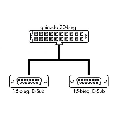 Przewód taśmowy 20-biegunowy / 2x 15-biegunowy D-Sub 1m 706-7753/306-100 WAGO (706-7753/306-100)